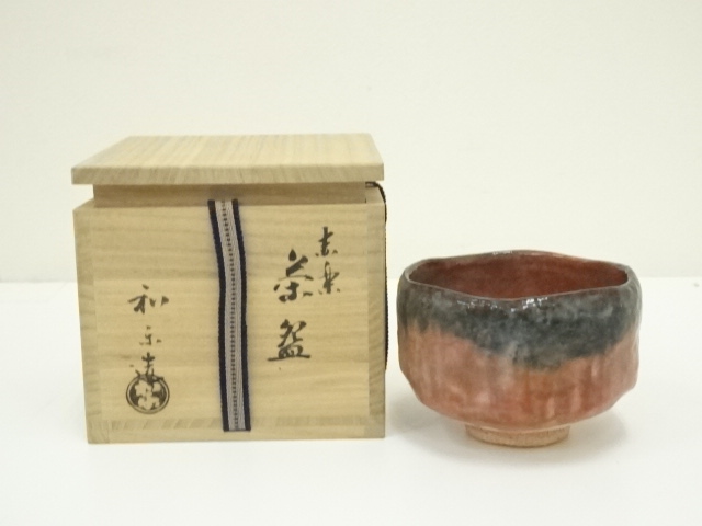 JAPANESE TEA CEREMONY / AKARAKU TEA BOWL CHAWAN / WARAKU KAWASAKI